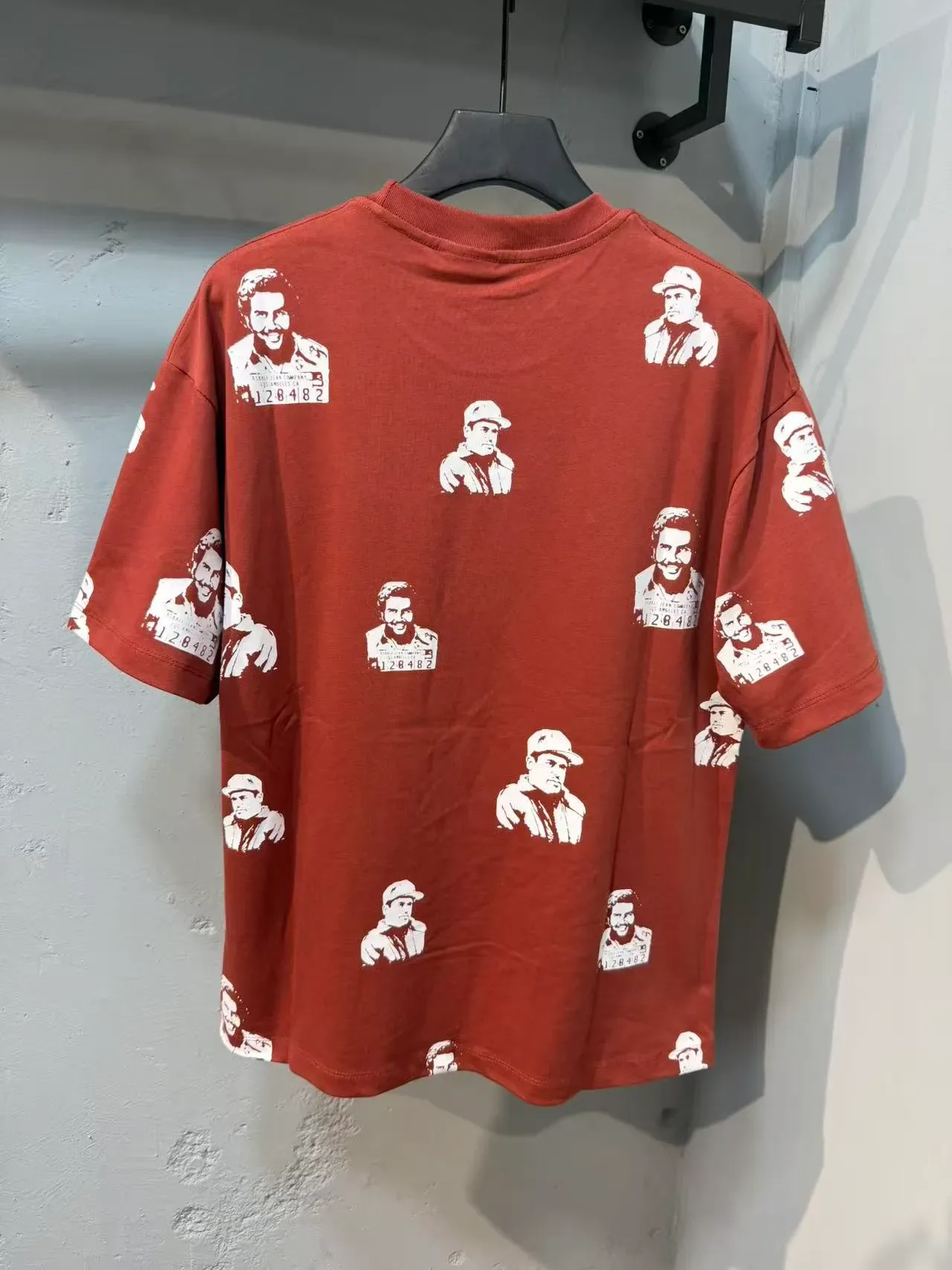 Rust Red All-Over Print Crew Neck Graphic T-Shirt 3