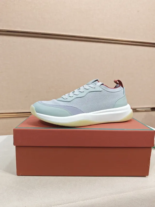 Sage Green and Gray Color-Blocked Lifestyle Sneaker 1