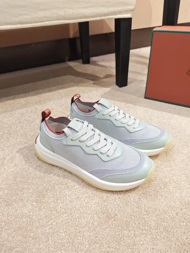 Sage Green and Gray Color-Blocked Lifestyle Sneaker 4