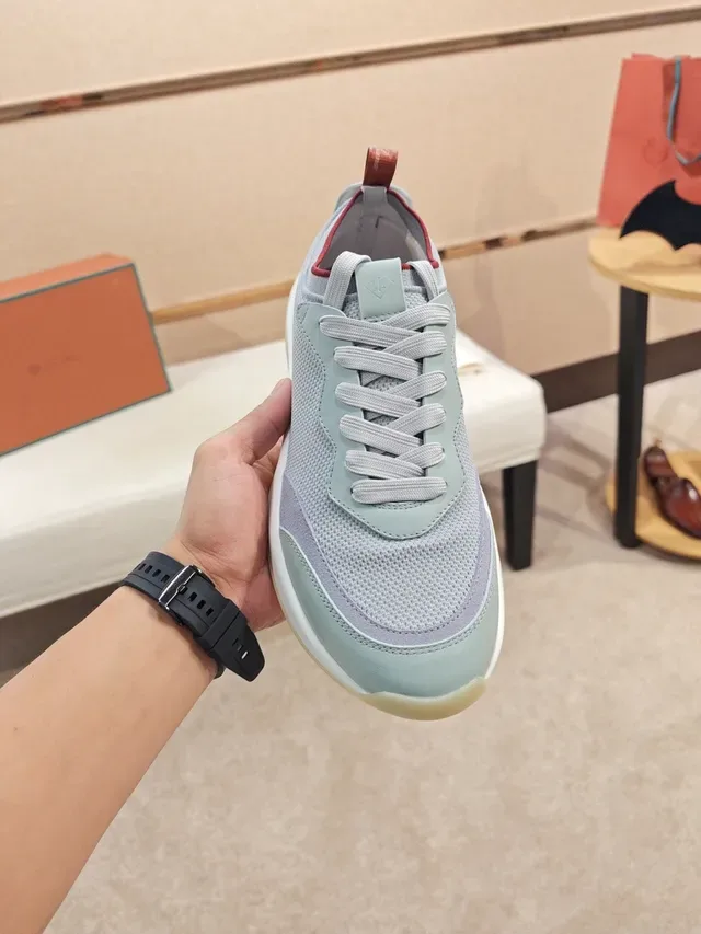 Sage Green and Gray Color-Blocked Lifestyle Sneaker 5