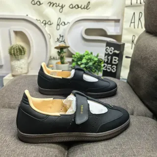 Samba Black Beige Laceless Single-Strap Mary Jane Shoes