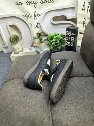 Samba Black Beige Laceless Single-Strap Mary Jane Shoes 6