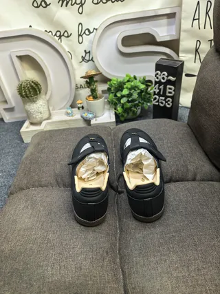 Samba Black Beige Laceless Single-Strap Mary Jane Shoes 8