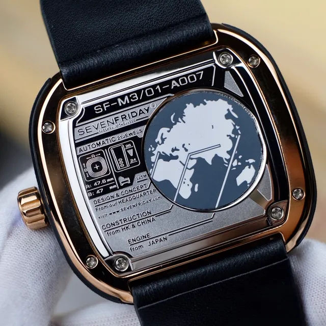 SEVENFRIDAY Automatic Black Gold Open-Worked Multi-Layer Dial Structural Bridges Mechanical Watch 8