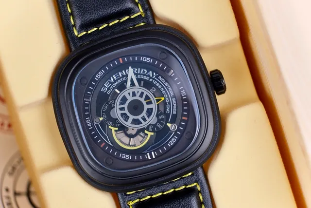 SevenFriday Industrial Series काली और पीली यांत्रिक घड़ी 2