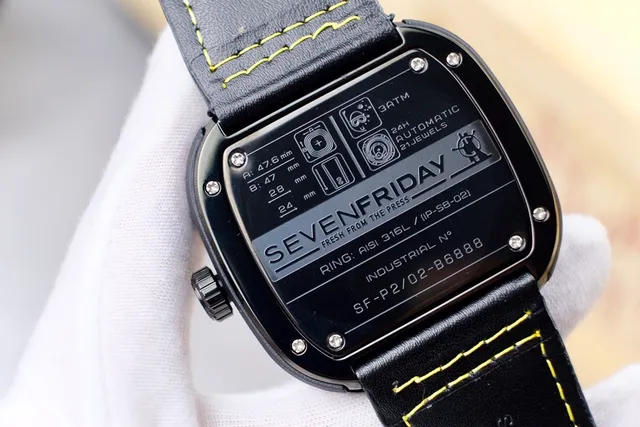 SevenFriday Industrial Series काली और पीली यांत्रिक घड़ी 8