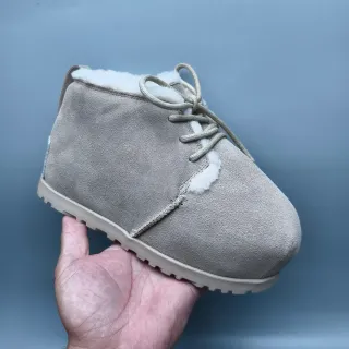 Shearling-Lined Suede Lace-Up Ankle Boot