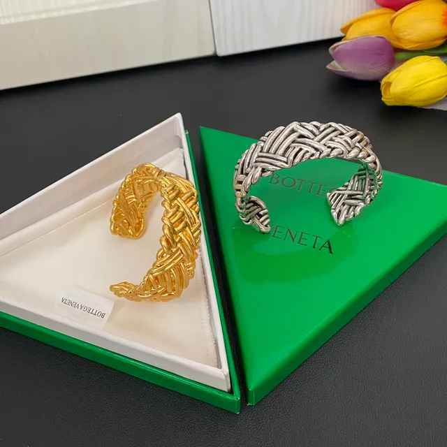 Silver and Gold Woven Twisted Open Cuff Bracelets 7