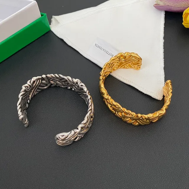 Silver and Gold Woven Twisted Open Cuff Bracelets 10