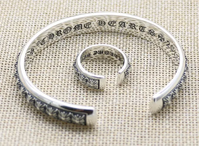 Silver Engraved Starburst Open Cuff Bracelet 5