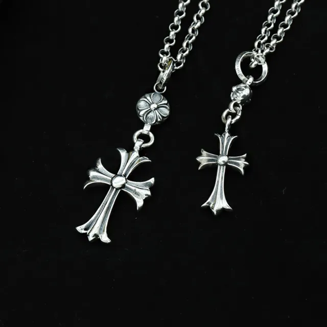Silver Metal Cross Pendant Necklace 2