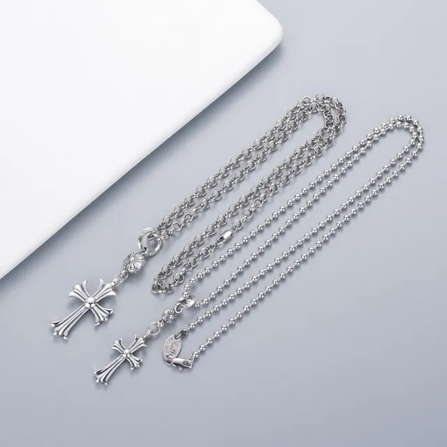 Silver Metal Cross Pendant Necklace 8