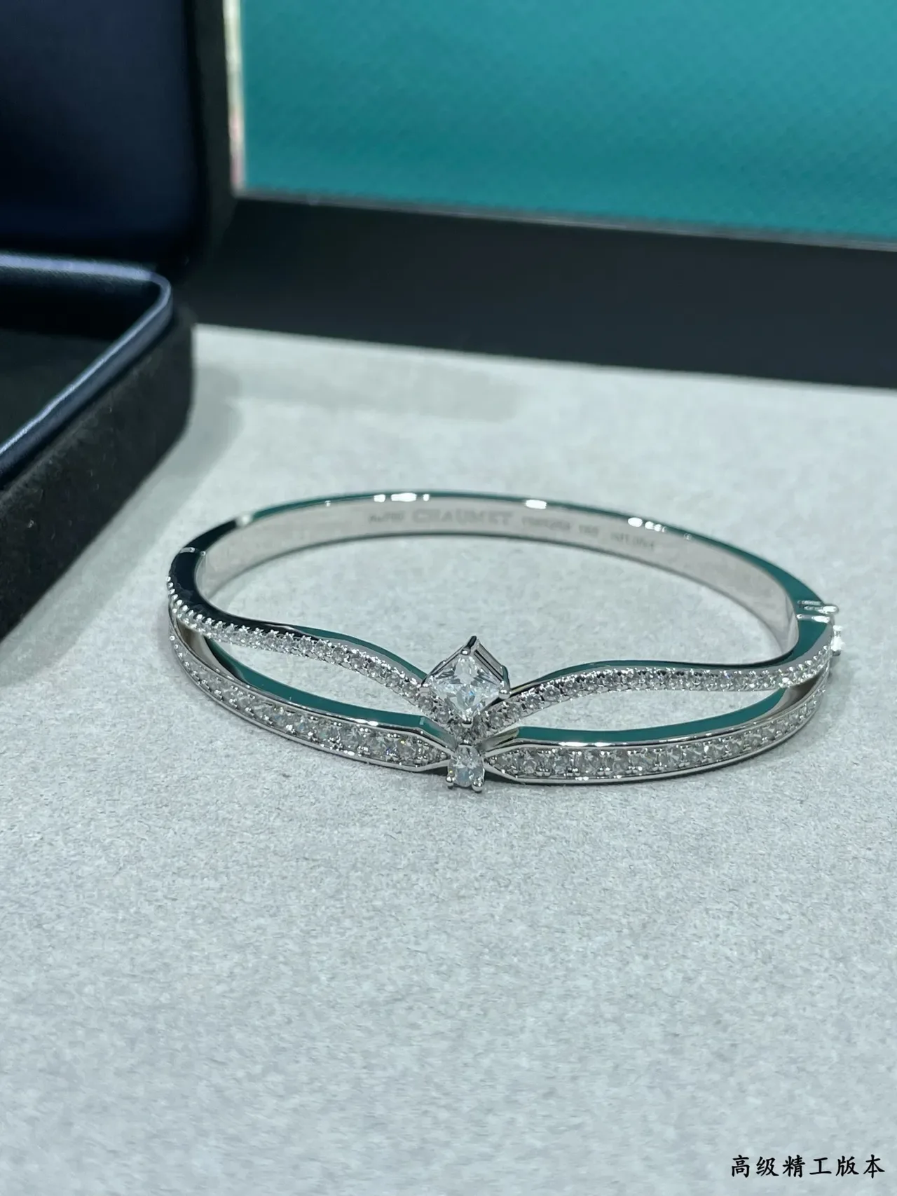 Silver Pavé-Set Dual-Band Bracelet 5