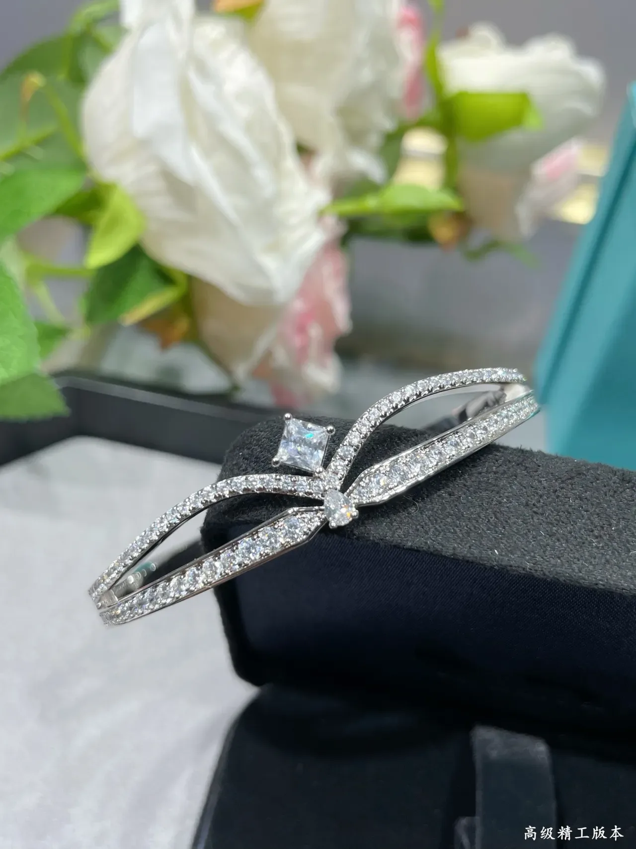 Silver Pavé-Set Dual-Band Bracelet 6