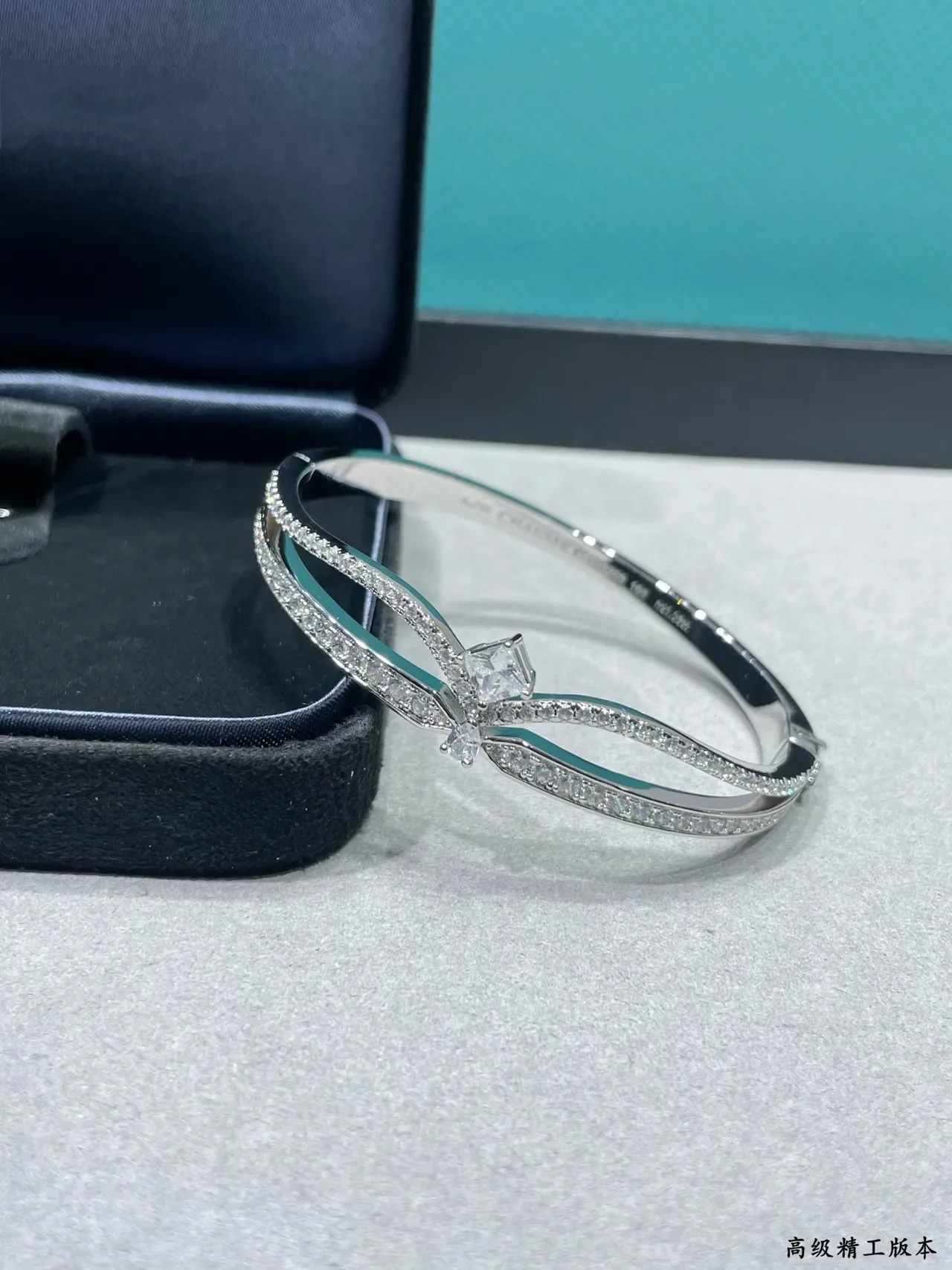 Silver Pavé-Set Dual-Band Bracelet 7