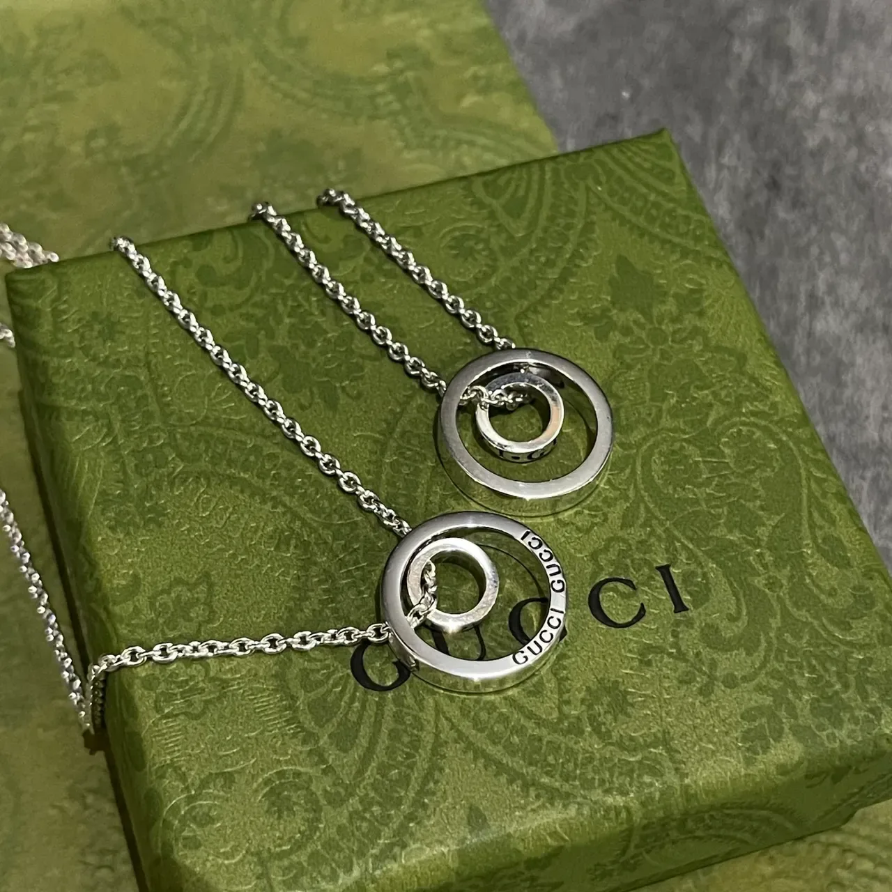 Silver Thin Curb Chain Minimalist Open Ring Pendant Jewelry 4