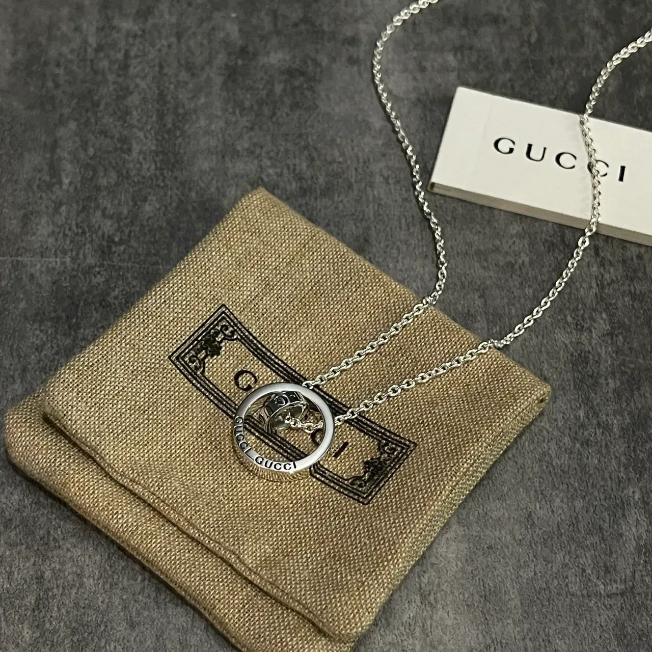 Silver Thin Curb Chain Minimalist Open Ring Pendant Jewelry 5