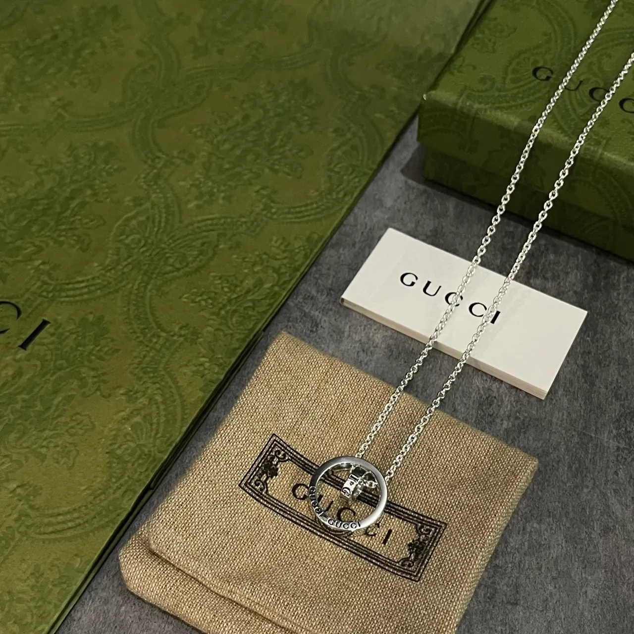 Silver Thin Curb Chain Minimalist Open Ring Pendant Jewelry 6