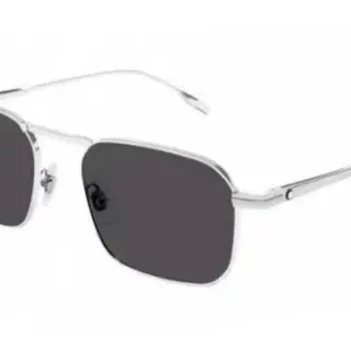 Silver Thin Metal Rectangular Sunglasses