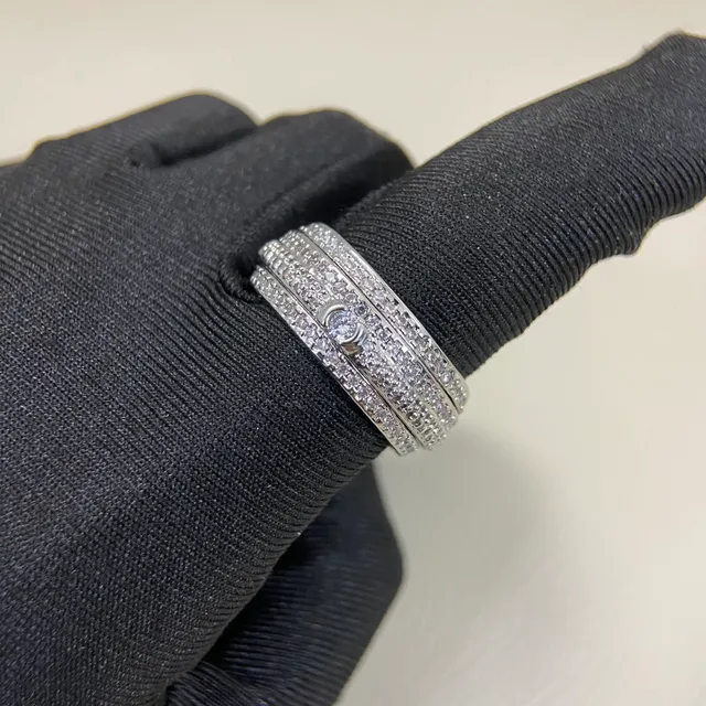 Silver-Tone and Gold-Tone Pavé-Set Stackable Multi-Band Rings 2