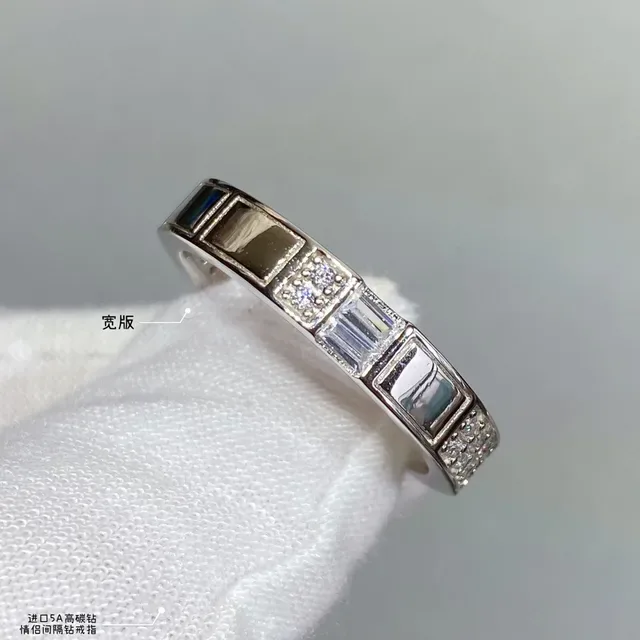 Silver-Tone Channel-Set Baguette and Round Stone Stackable Rings 5