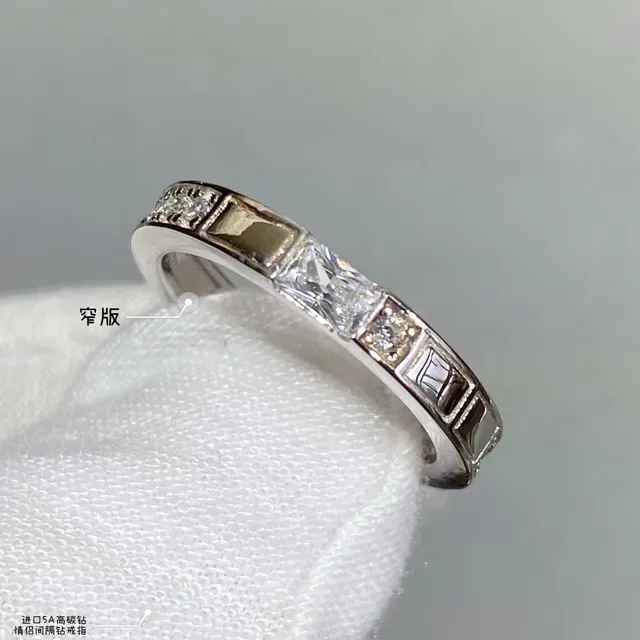 Silver-Tone Channel-Set Baguette and Round Stone Stackable Rings 6