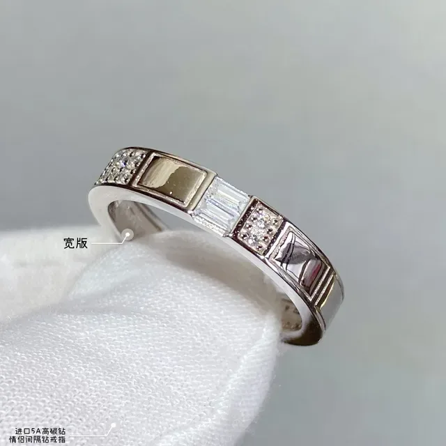 Silver-Tone Channel-Set Baguette and Round Stone Stackable Rings 8