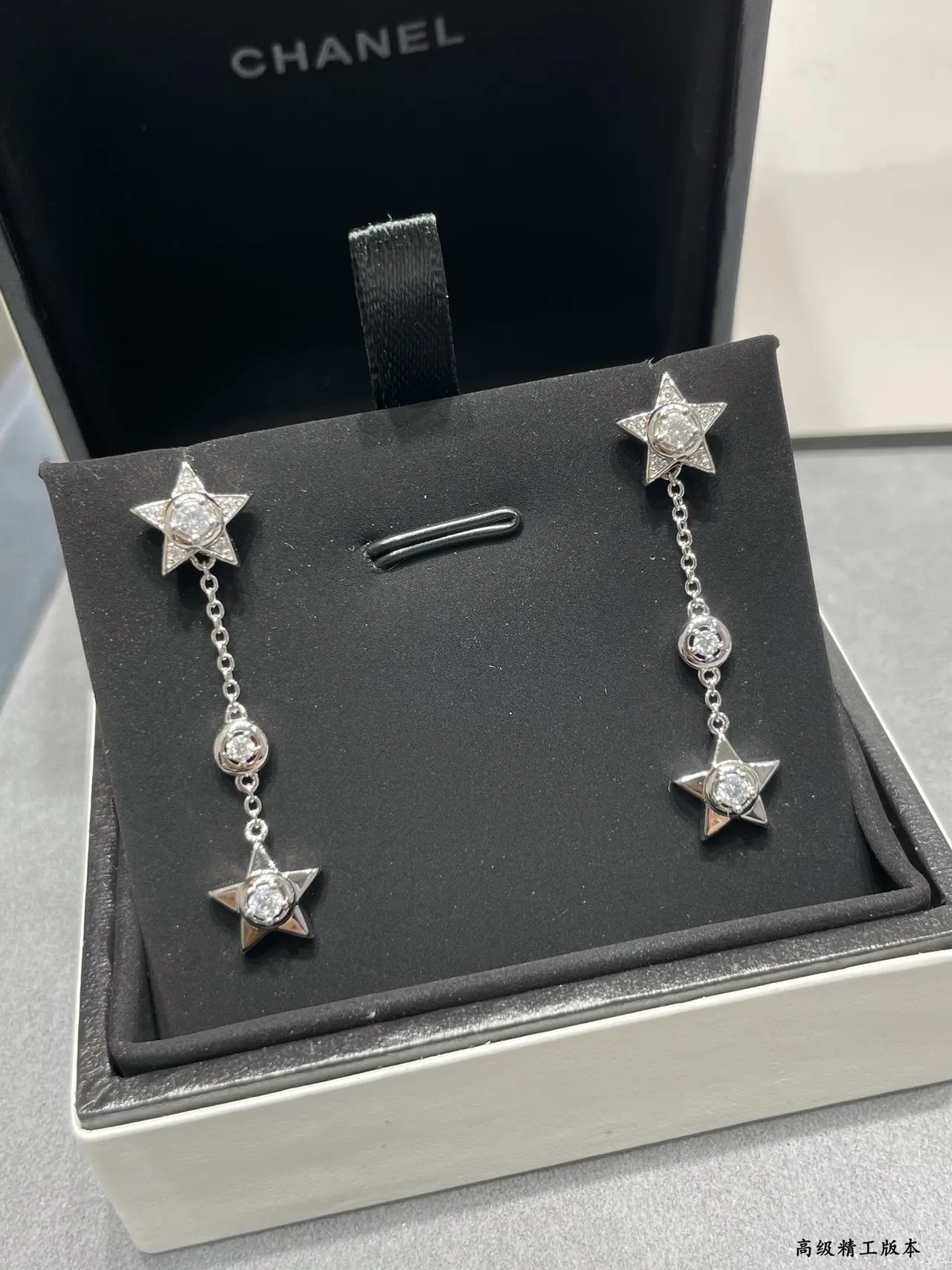 Silver-Tone Crystal Celestial Star Moon Dangling Earrings 6