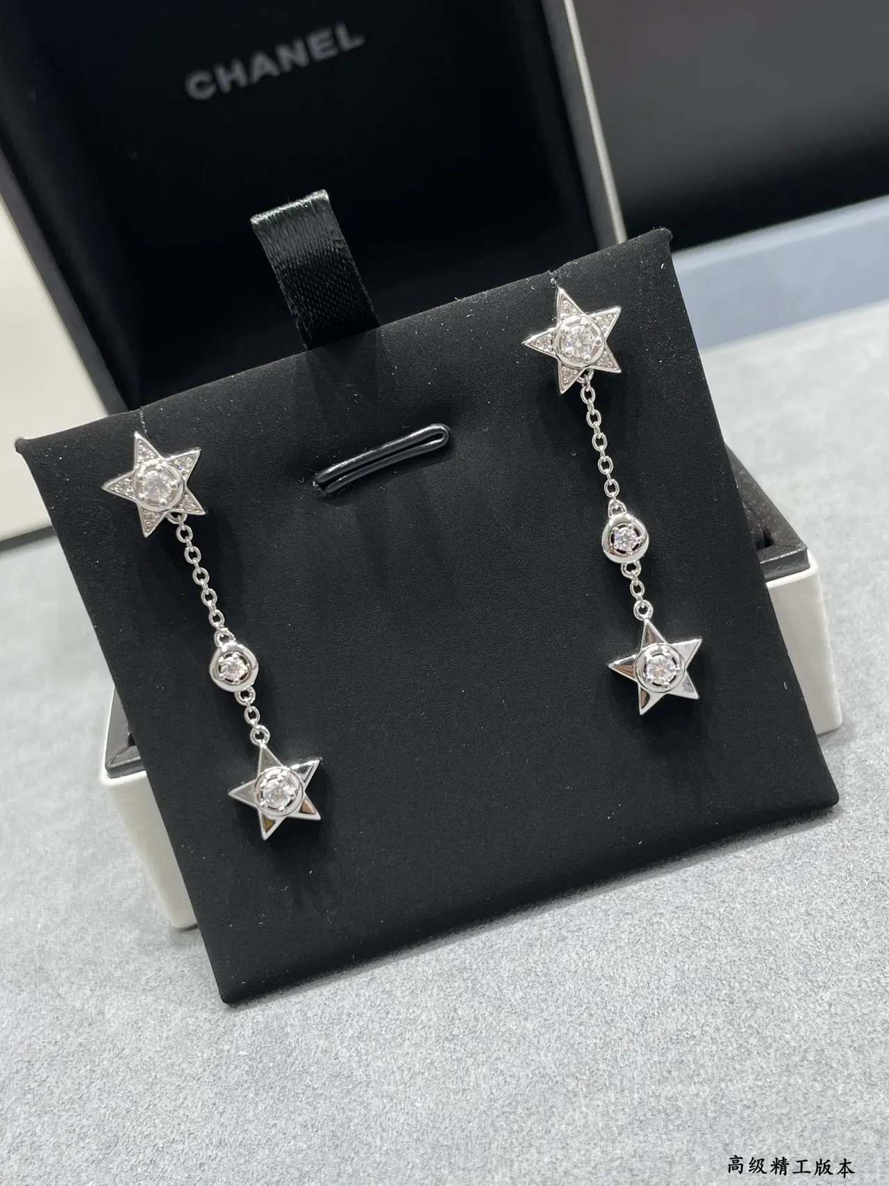 Silver-Tone Crystal Celestial Star Moon Dangling Earrings 7