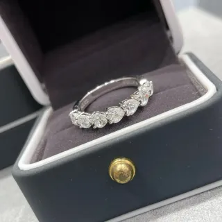 Silver-Tone Multi-Stone Eternity Band Ring