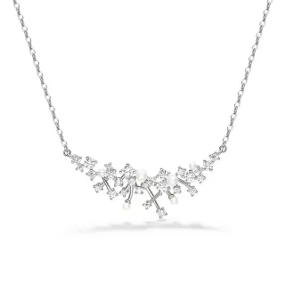 Collier ton argent perles et cristal motif branche
