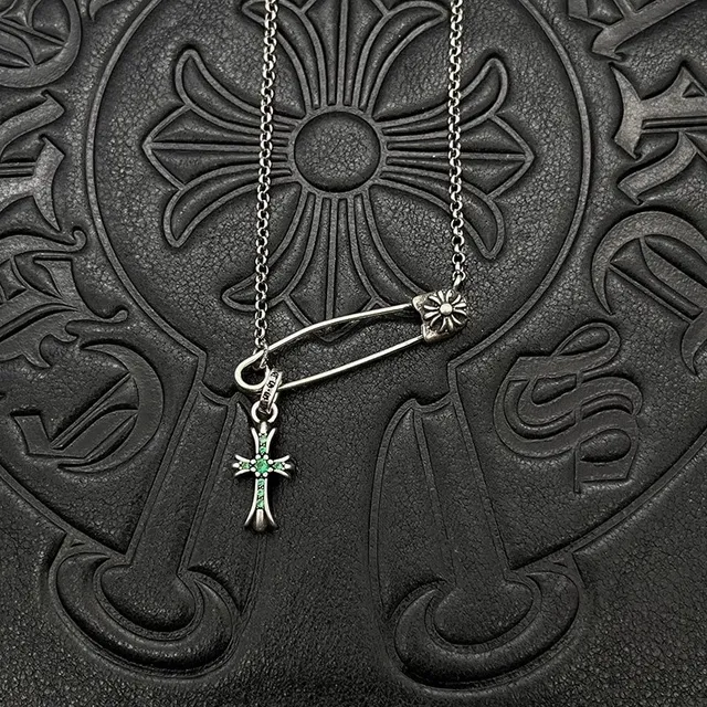 Silver-Tone Safety-Pin Cross Pendant Necklaces 5