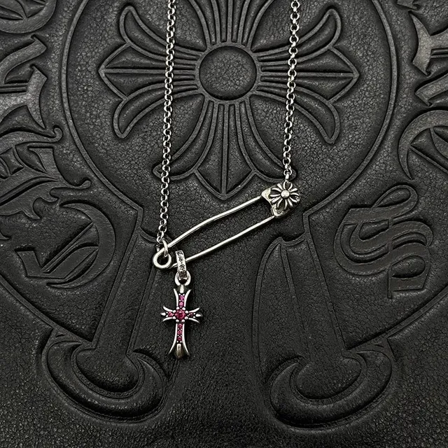 Silver-Tone Safety-Pin Cross Pendant Necklaces 6