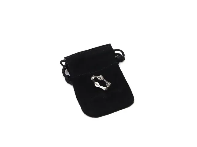 Silver-Toned Floral Motif Oxidized Open-Shank Ring 6