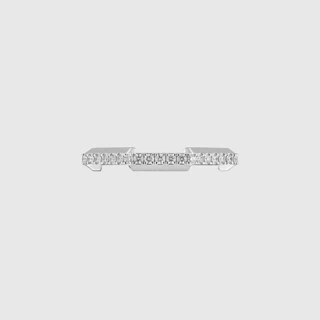 Silver Transparent Geometric Open Hoop Pavé-Set Vertical Stone Bar Earrings 7