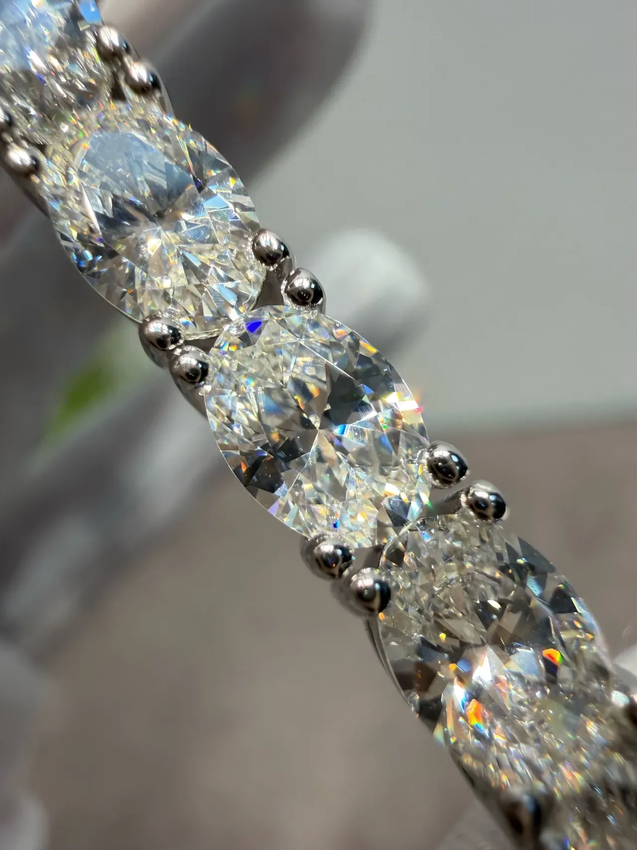 Silver Yellow Oval-Cut Stones Prong-Set Bracelet 2