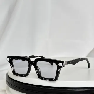 Speckled Black Acetate Geometric Rectangular Optical Glasses
