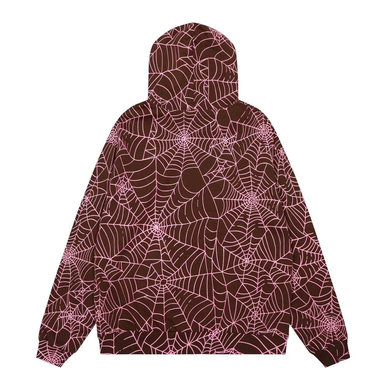 Spiderweb Print Brown Pink and Black White Matching Tracksuit 4