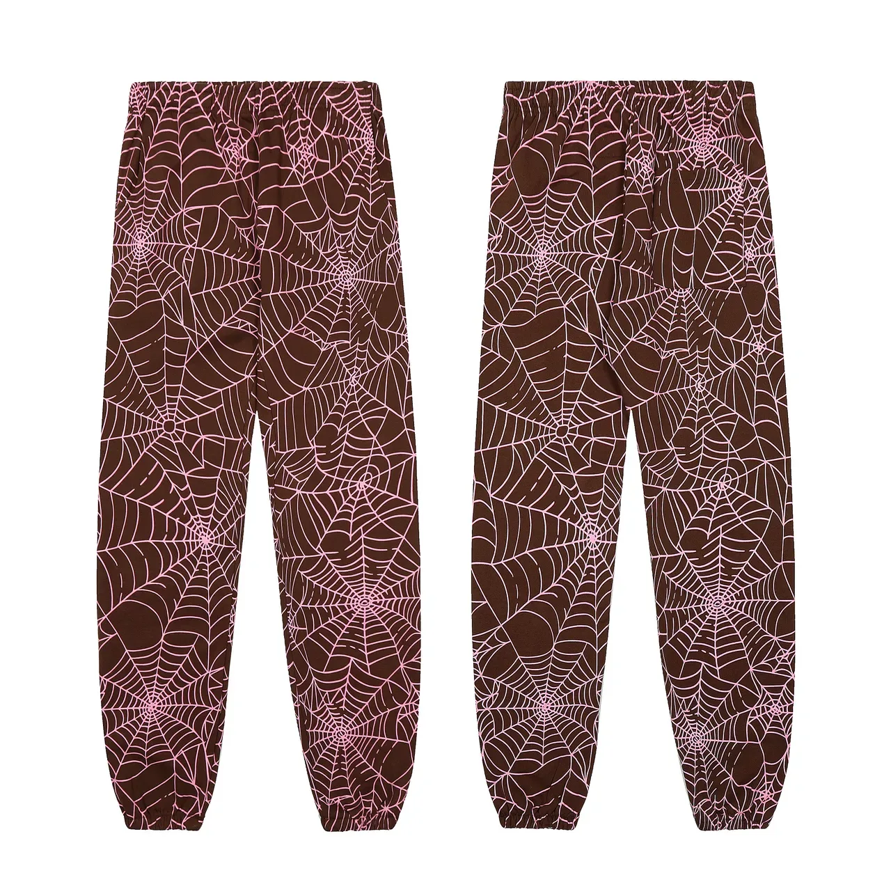 Spiderweb Print Brown Pink and Black White Matching Tracksuit 8