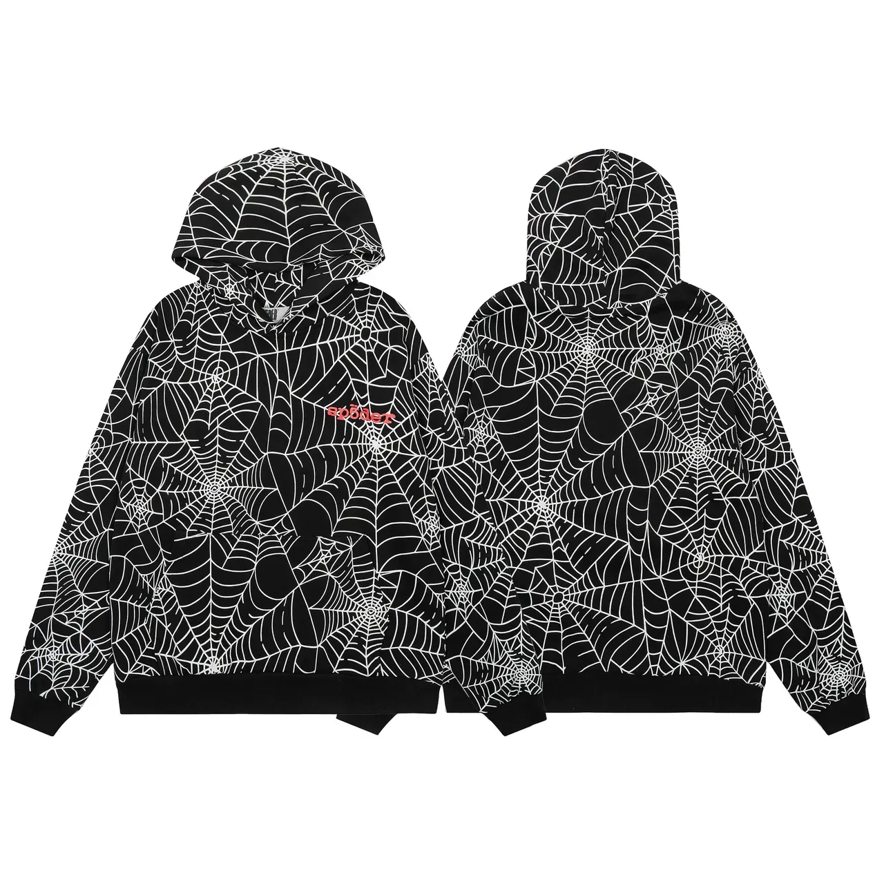 Spiderweb Print Brown Pink and Black White Matching Tracksuit 12
