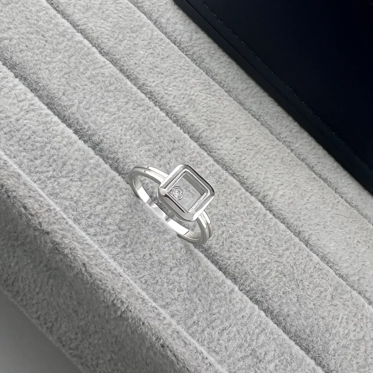 Square Bezel Open-Set Stone Rings 3