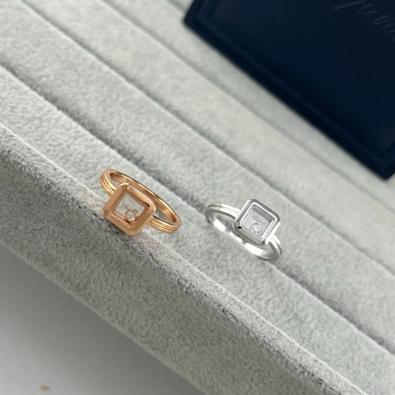 Square Bezel Open-Set Stone Rings 4