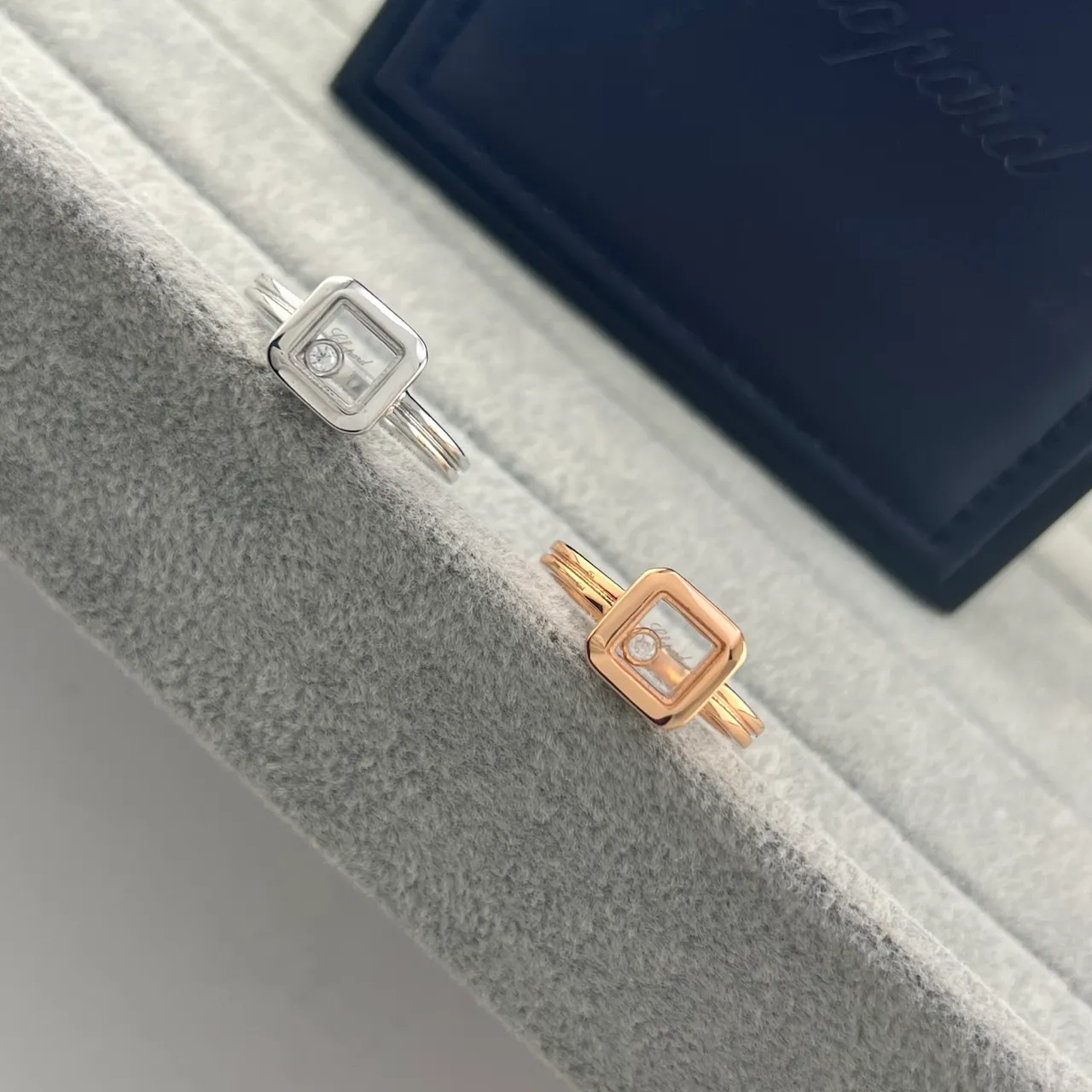 Square Bezel Open-Set Stone Rings 6