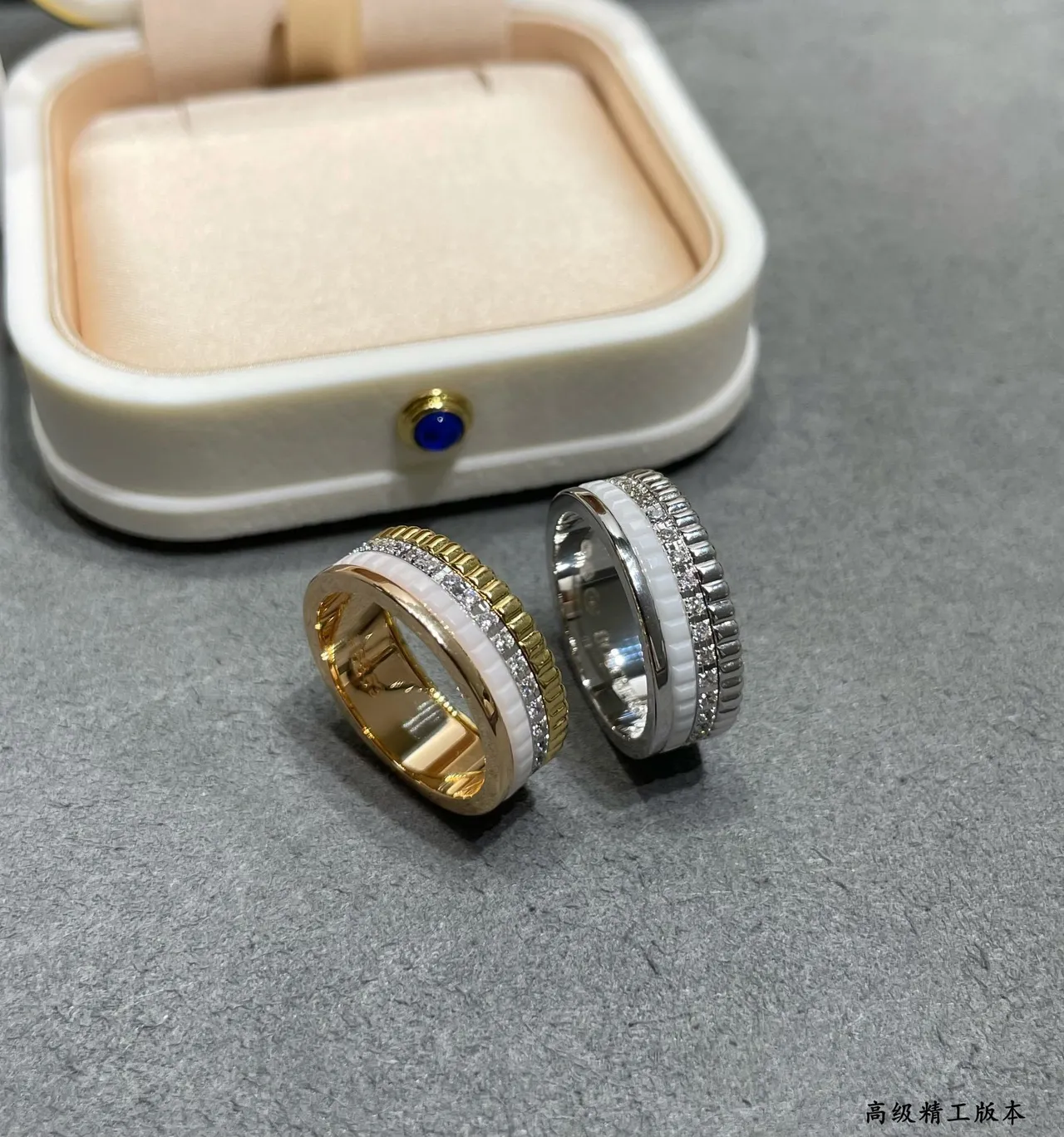 Stackable Ceramic and Pavé Stone Multi-Band Rings 3