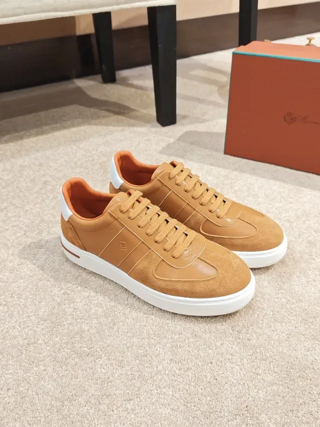 Tan Suede and Leather Panelled Low-Top Lifestyle Sneaker 3
