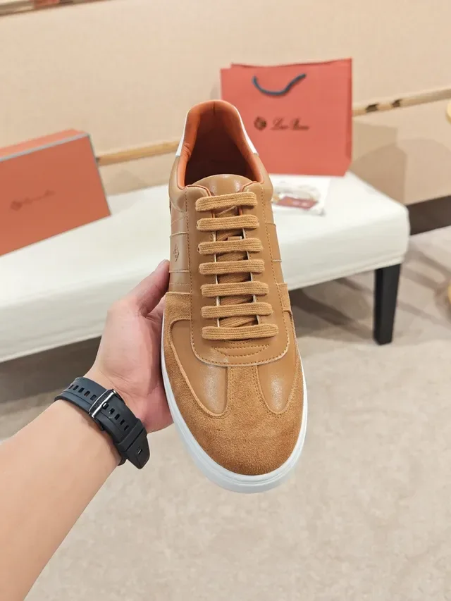 Tan Suede and Leather Panelled Low-Top Lifestyle Sneaker 4