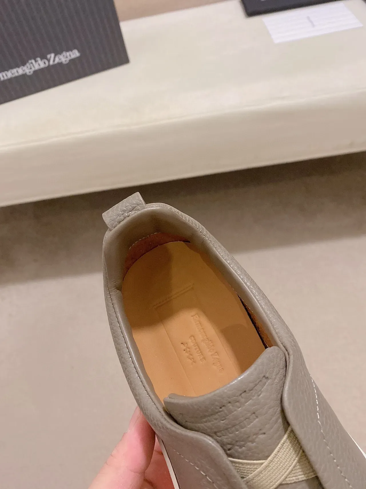 Taupe Leather Slip-On Lifestyle Sneaker 5