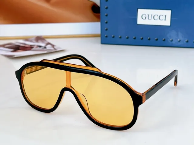 Tortoiseshell Brown, Black Gradient, and Yellow Lens Oversized Acetate Sunglasses 6