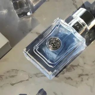 Transparent Blue Rectangular Glass Bottle Light Liquid Perfume