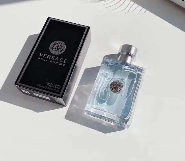 Transparent Blue Rectangular Glass Bottle Light Liquid Perfume 4
